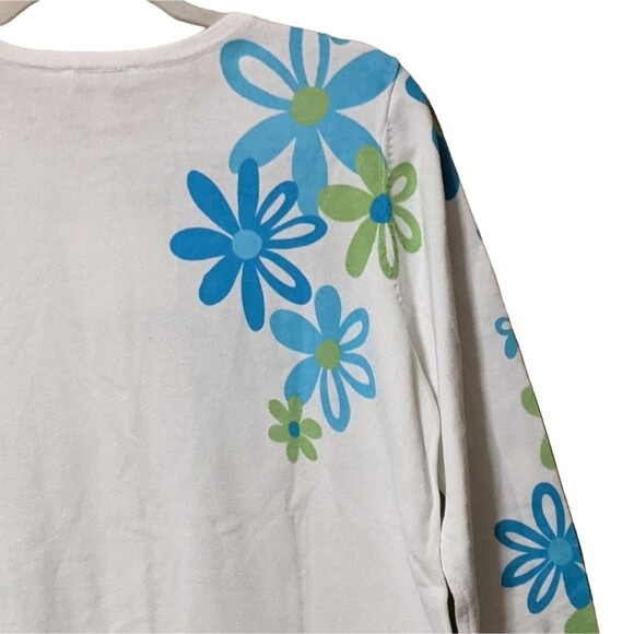 NWT Quacker Factory whimsical floral print rhinestone cotton cardigan size Med - Picture 7 of 8